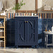 Bathroom Vanity With Ornate Elliptical Motif, Soft Close Hinges Hearth and Haven