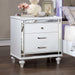 Contemporary Nightstand With Crocodile Textured Trim Home Essentials