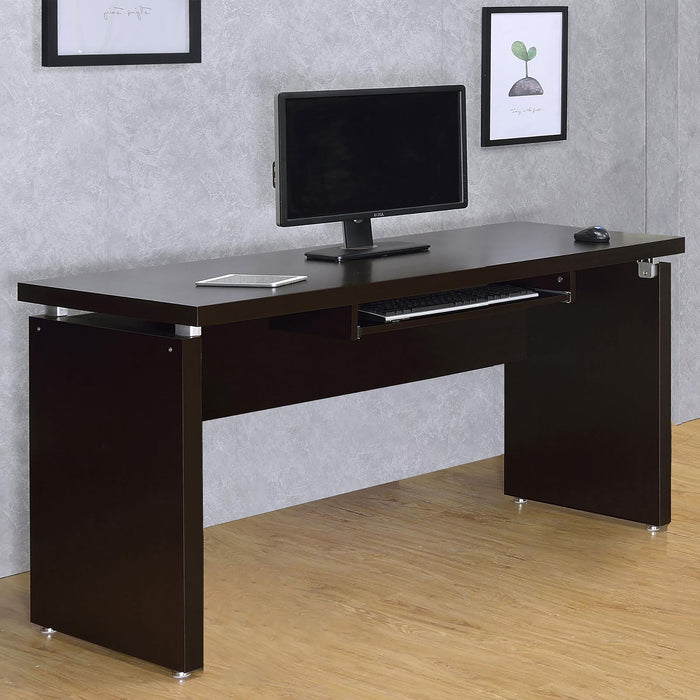 Floating - Top Computer Desk With Pullout Keyboard Shelf - Brown Furniture Max