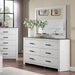 1 Piece Dresser 2 Tone Sleek 6 Drawers Bedroom Furniture - White Home Essentials
