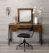 Juvanth - Vanity Desk & Mirror - Rustic Oak & Black ACME