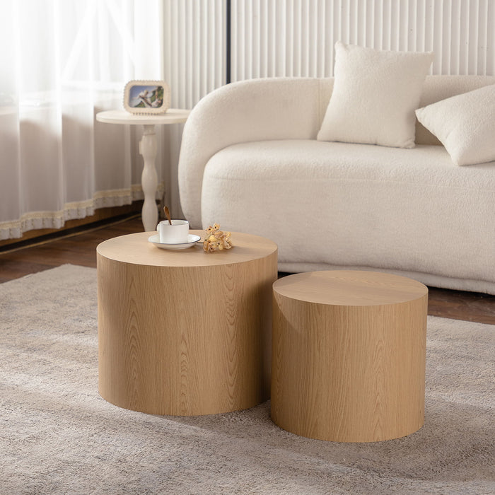 Round Nesting Coffee Table For Small Space (Set of 2) Home Essentials