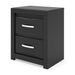 Stabotta - Two Drawer Night Stand - Black Signature Design by Ashley®