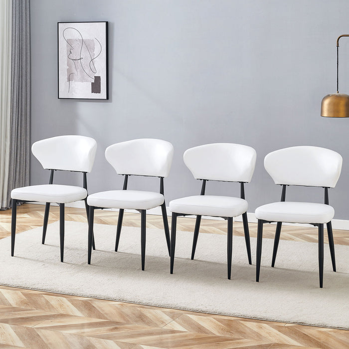 Minimalist Ergonomic Dining Chair With Curved Backres (Set of 4)