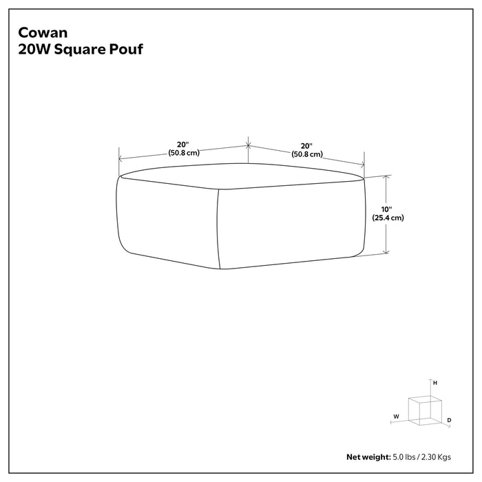 Cowan - Handcrafted Square Pouf Simpli-Home