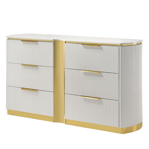 Giovanni - 6 Drawer Dresser (Only Dresser Included, Mirror Not Included) - White Matrix Furniture Group