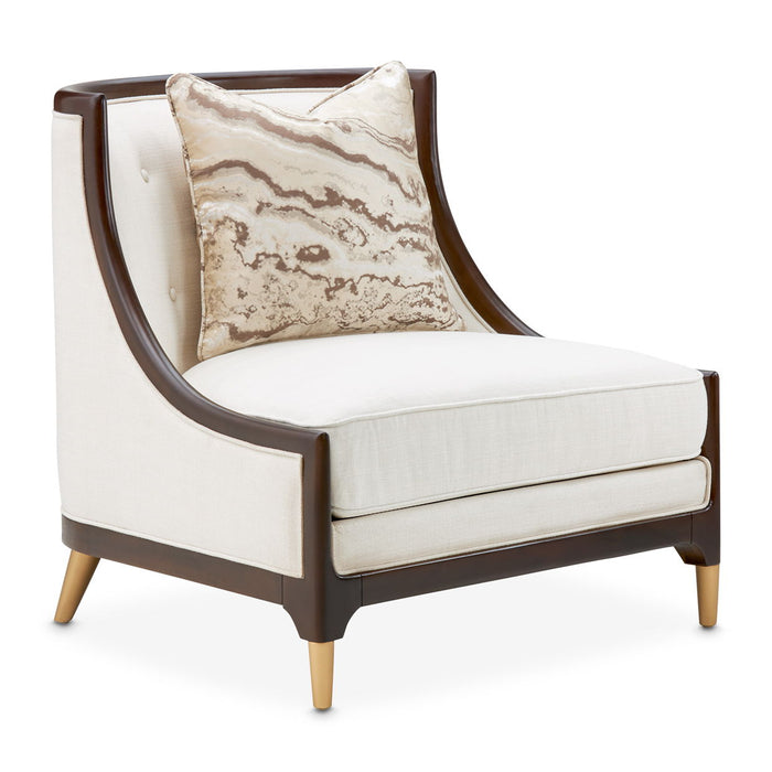 Belmont Place - Accent Chair - Cream / Espresso Michael Amini