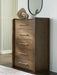 Marxmore - Five Drawer Chest - Brown Benchcraft®