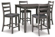 Bridson - Square Counter TBL Set (Set of 5) - Gray Signature Design by Ashley®