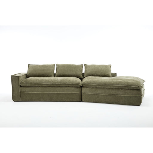 Modern Minimalist Modular Sectional Sofa With Deep Seats And Right Facing Chaise Home Essentials