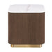 3 Piece Table Set, Square Cocktail Table & 2 Square End Tables - Brown / Gold / White Home Essentials