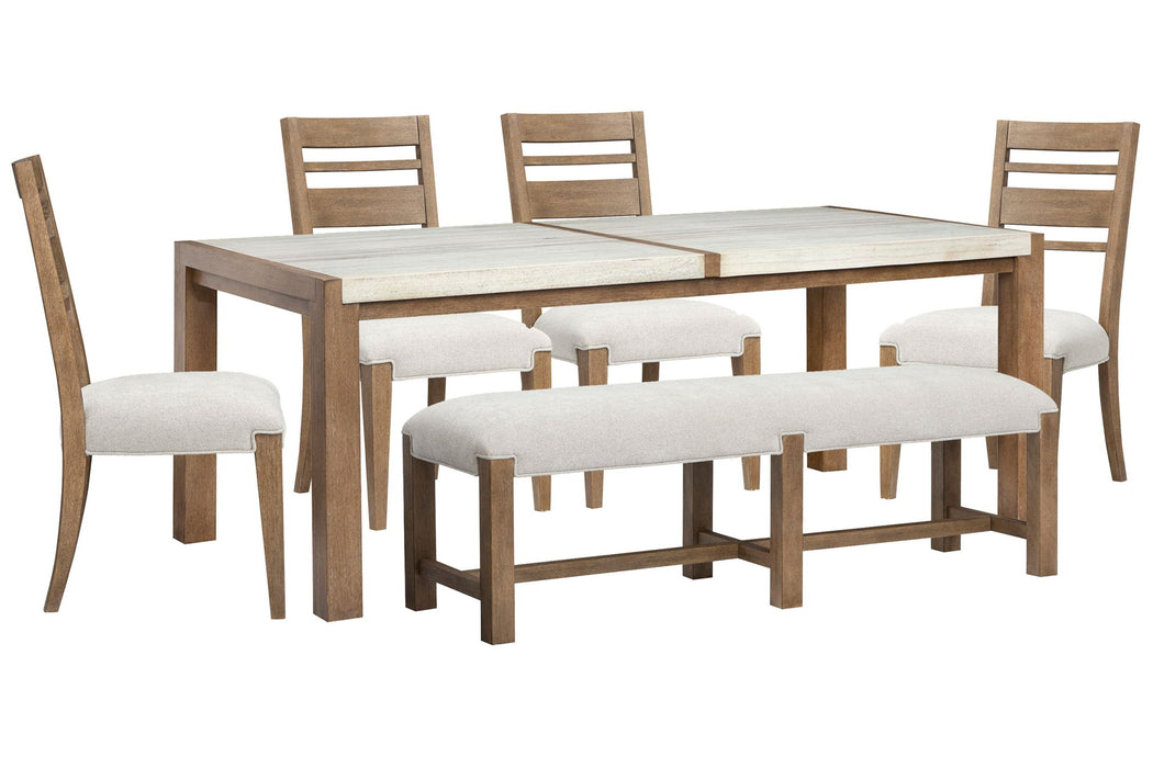Plum Creek - 6 Piece Rectangular Dining Table Set Magnussen Furniture