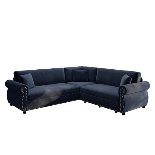 L-Shaped Sofa Couch With Pull-Out Bed Home Essentials