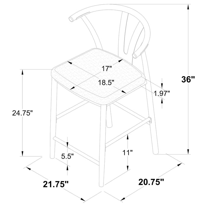Tazman - Counter Height Dining Side Chair (Set of 2) - Gray Furniture Max