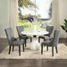 Koen - Round Dining Table, Engineering Marble Top - White & Black ACME