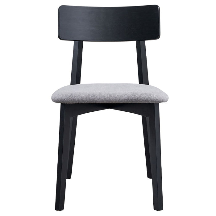 Real - Side Chair Set of 2) - Gray Linen & Black