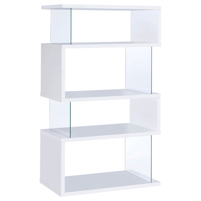 Elias - 4 Shelf Bookshelf With Zigzag Design Furniture Max