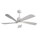 52" Ceiling Fan With Dimmable LED Light, 5 Blades, Reversible DC Motor, Smart Remote Control - White Daily Nest