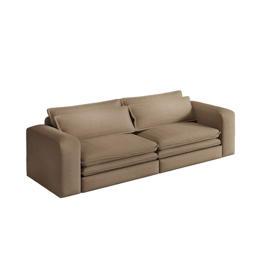 King Size Sleeper Pull Out Sofa Bed, 3 In 1 Convertible Chaise Lounge With 2 Pillows For Living Room - Camel Home Essentials
