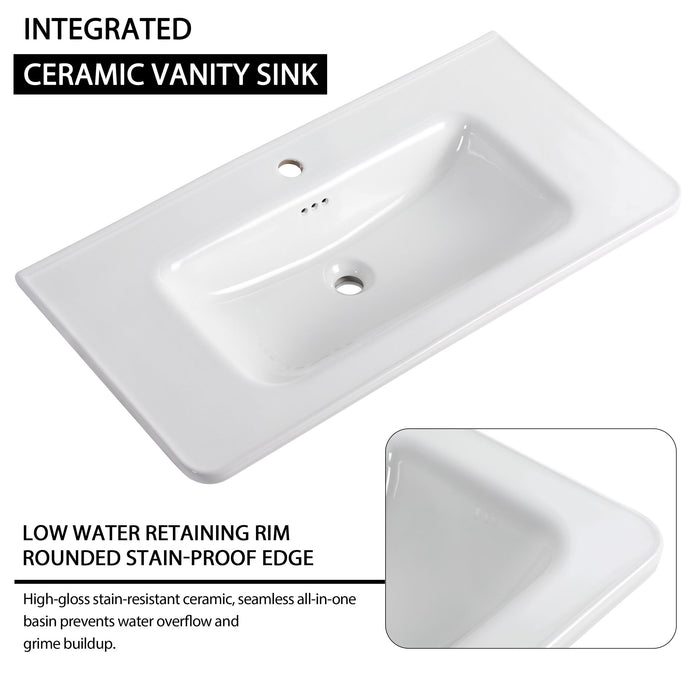 Freestanding Bathroom Vanity With Sink & 2 Soft Close Doors Home Essentials