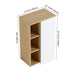 Wall Mounted Bathroom Side Cabinet, Single Door With 3 Tier Open Shelves - Black / Light Oak / White Home Essentials