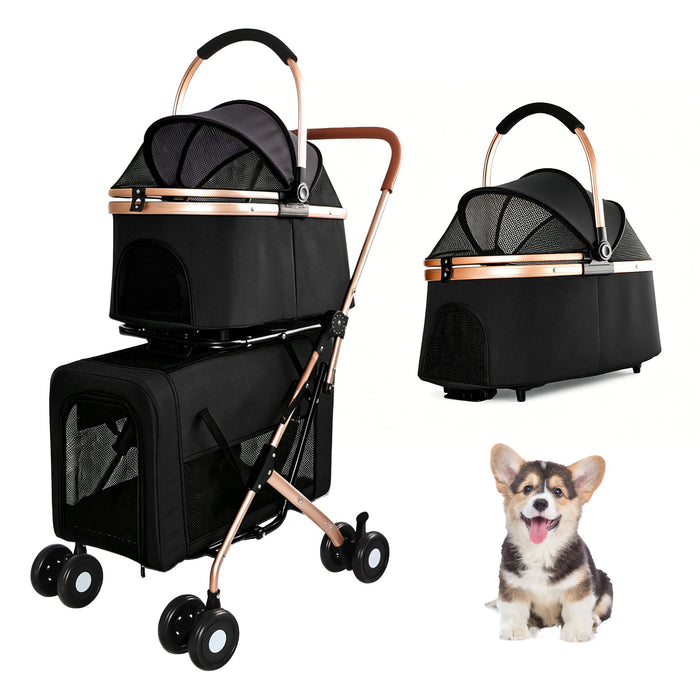 Double Pet Stroller For Dogs And Cats Daily Nest