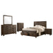 Greely - 5 Piece King Storage Bedroom Set Includes Bed, Nightstand, Dresser, Mirror & Chest - Rustic Brown Furniture Max