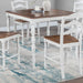 5 Piece Counter Height Dining Set With Table 4 Chairs - Oak / White Home Essentials