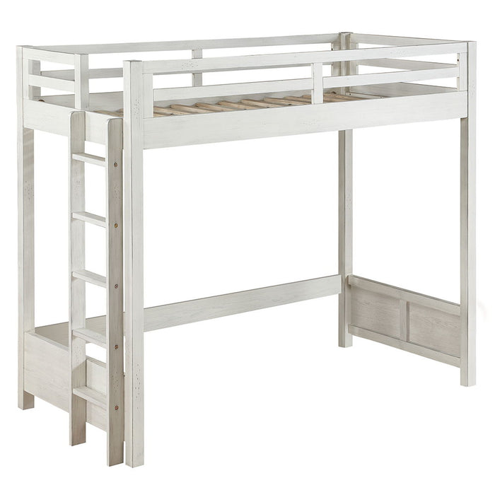 Celerina - Twin Loft Bed - Weathered White ACME