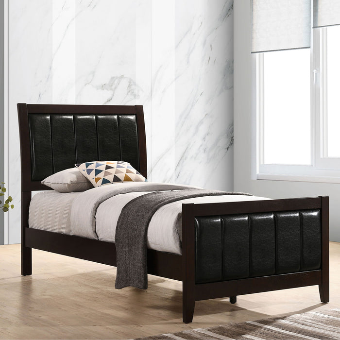 Twin Panel Bed With Headboard And Tapered Legs - Brown Furniture Max