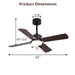 42" Ceiling Fan With Light And Memory Function, DC Reversible Motor, 4 Blades Daily Nest