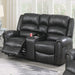Power Reclining Loveseat With USB Port And Cup Holder Console - Black Home Essentials