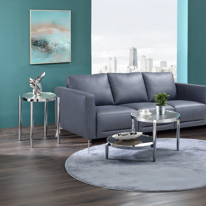 Abbe - End Table - Glass & Chrome ACME