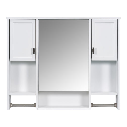 Wall Mounted Bathroom Storage Cabinet With Mirror, Medicine Cabinet With Towel Bar Hearth and Haven
