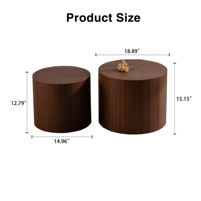 Modern Round Nesting Coffee Table (Set of 2) Home Essentials