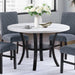 5 Piece Dining Set Chairs, Table With Lower Shelf - Black / Dark Gray / White Home Essentials