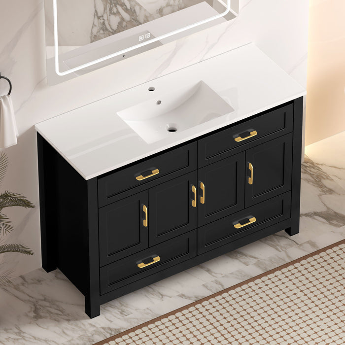 Bathroom Vanity With Sink Combo, 4 Soft Close Doors And 4 Drawers Home Essentials