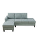 L - Shaped Sectional Sofa With Left Chaise & Ottoman - Pale Green Home Essentials
