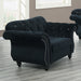 Tufted Chair With Nailhead Trim For Living Room - Black Home Essentials