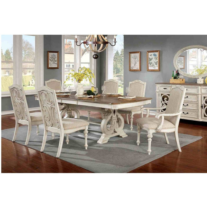 Rustic Dining Set With Table And Upholstered Chairs Home Essentials