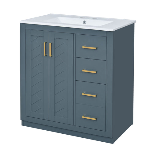 Bathroom Vanity With Sink, Storage Cabinet, Freestanding Set With 3 Drawers & Soft Closing Doors Hearth and Haven