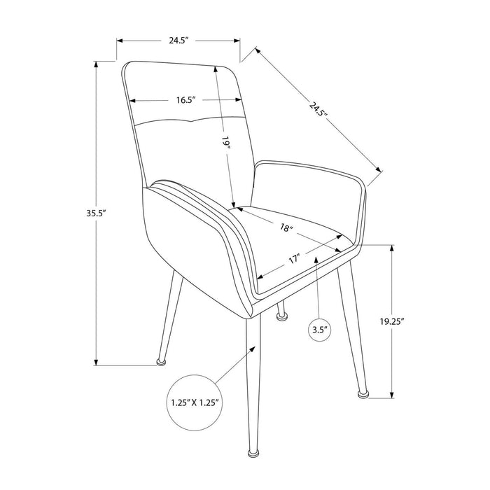 Dining Chair For Kitchen (Set of 2) - Brown / Gray 8th Street