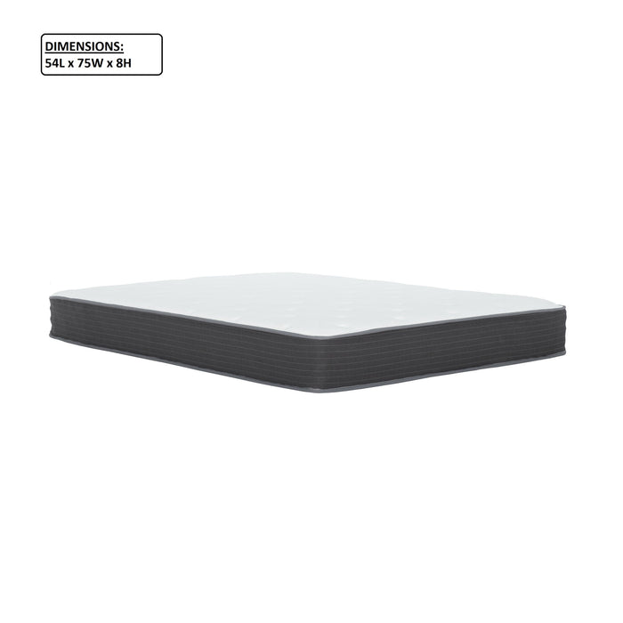 8" Pocket Spring Hybrid Bed In A Box Mattress, Soft Gel Memory Foam - Gray / White - Full Daily Nest