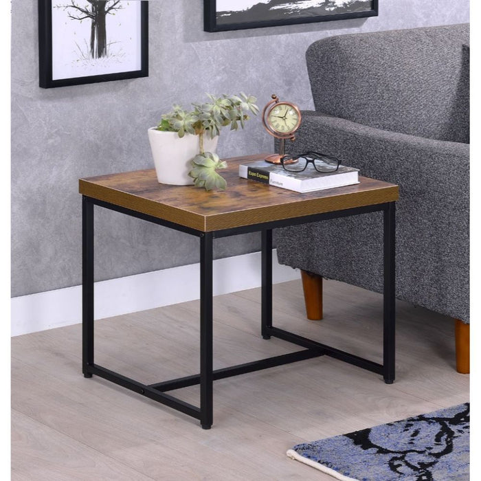 Bob - End Table - Weathered Oak & Black ACME