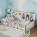 Platform Bed Frame With Guardrail, Storage Shelves & Bookshelf Home Essentials