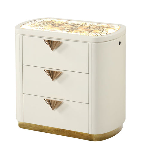 La Pierre - 3 Drawer Nightstand - Beige Matrix Furniture Group