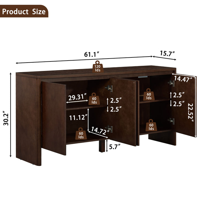 Sideboard Buffet Cabinet With Adjustable Shelves Home Essentials