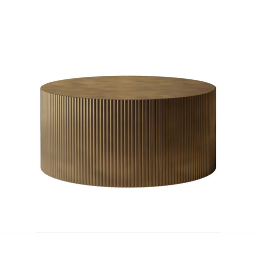 Modern Wave Stripe Round Coffee Table With Spacious Top Home Essentials