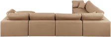 Comfy - 7 Piece Faux Leather Modular Sectional With Chaise - Tan Meridian Furniture
