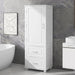 Tall Freestanding Bathroom Storage Cabinet With 2 Drawers And Adjustable Shelf Hearth and Haven